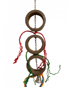 Parrot-Supplies Triple Chunky Card Rings With Sisal Rope Parrot Toy Parrot-Supplies Triple Chunky Card Rings With Sisal Rope Parrot Toy